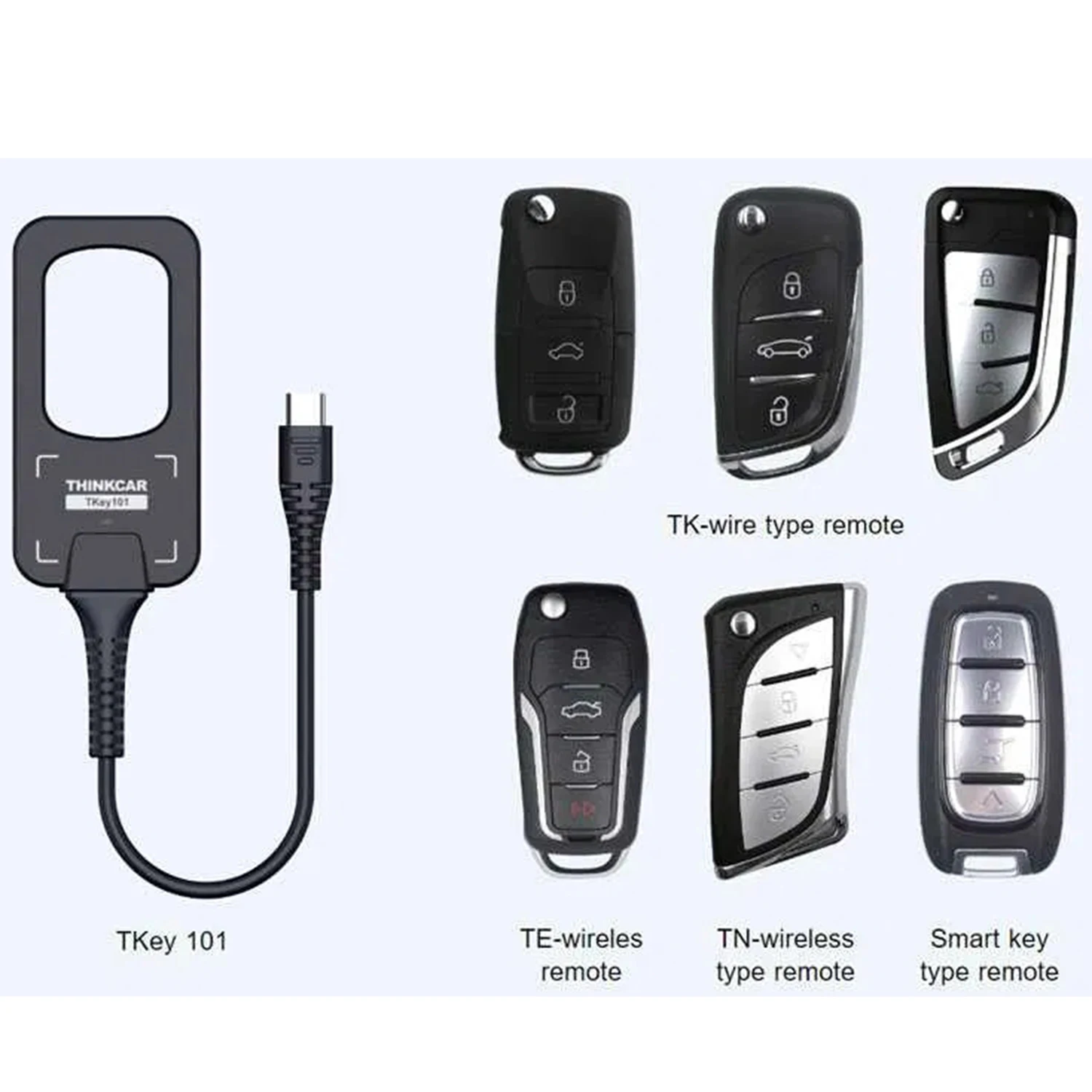 THINKCAR TKey 101 Key Programmer TKey101 Universal Smart Key Programmer with 6 Unit Remote Keys Support THINKCAR PROG 8000+ Car