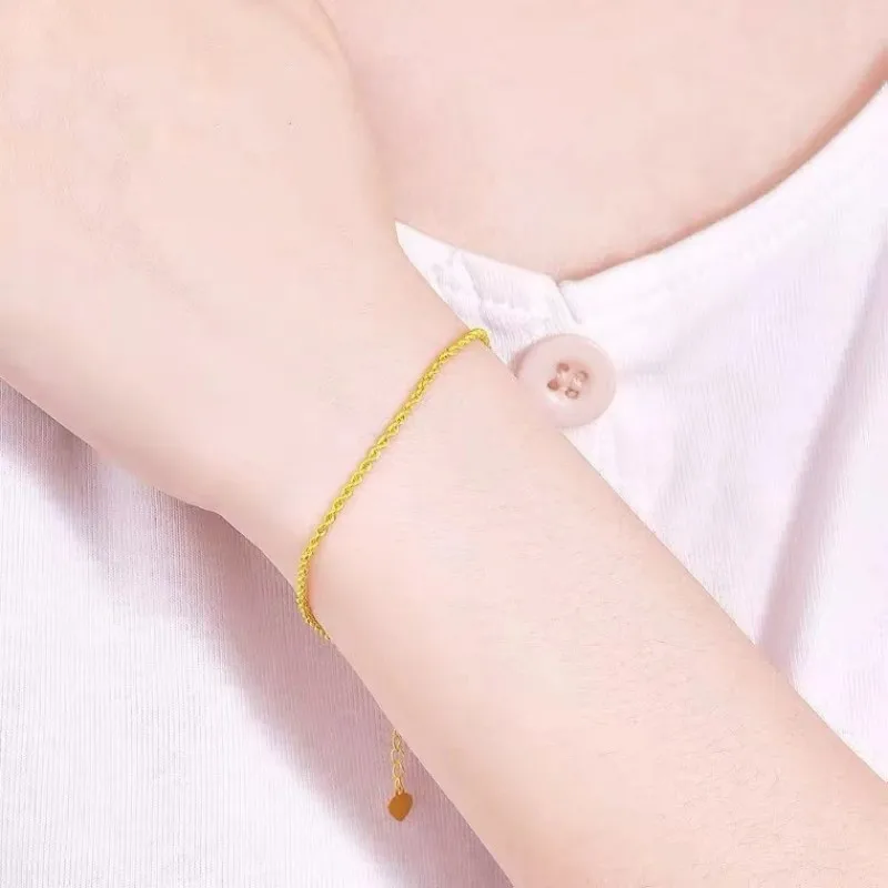 Authentic VITICEN Real Gold Au750 Twisted Chain Bracelet Adjustable Classic Present Exquisite ddmysmile Gift For Woman Fine Jewelry Smile