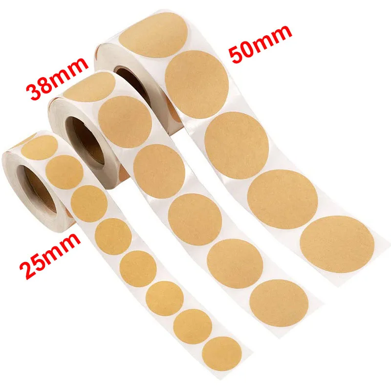 Kraft Blank 100/500PCS Round Paper Sticker DIY Sealing Labels Handmade Self-Adhesive Gift Package Stickers 25/38/50mm smile