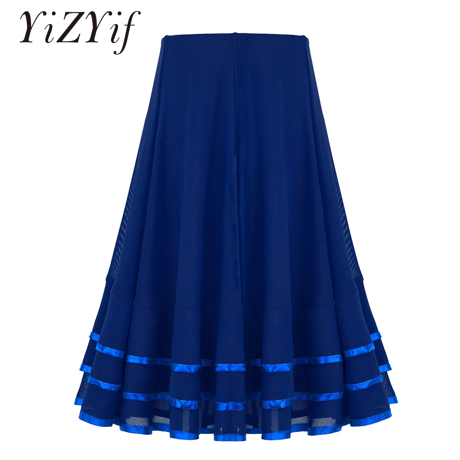 Latin Elegant Ballroom Dance Flamenco Dance Skirt for Kids Girls Ballet Dance Skirt for Gymnastics Workout Practice Leotard smile
