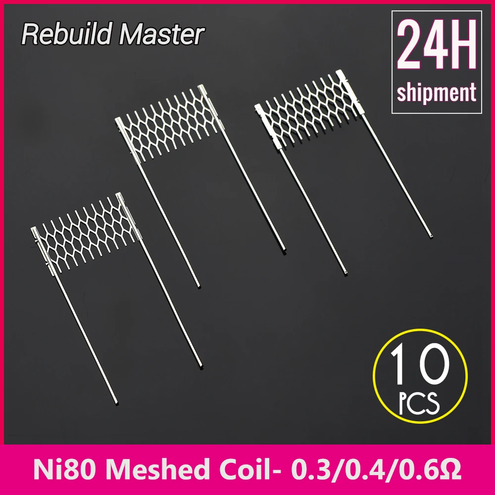 Rebuild Mesh Coils for Vinci PnP VM1 TM1 PX80 GTX RPM BOOST 0.3ohm 0.4ohm 0.6ohm Ni80 Meshed Wire Resistance 10pcs