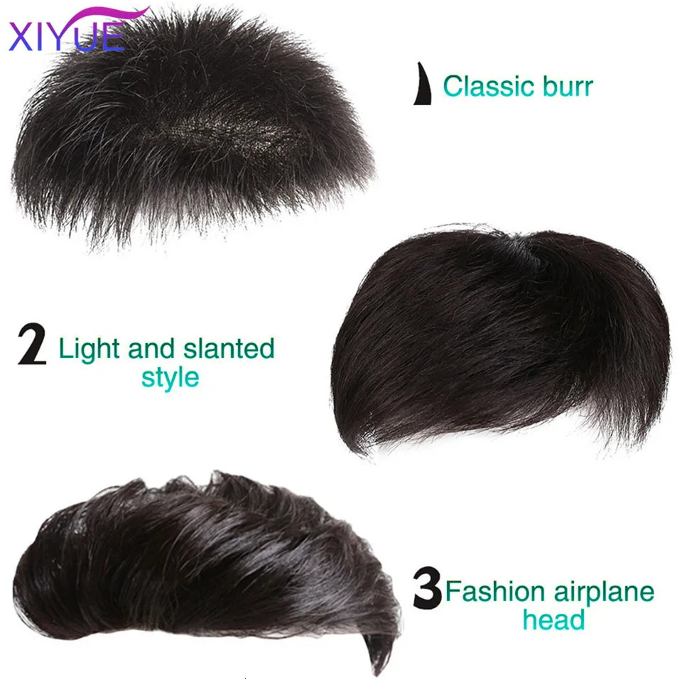 XIYUE Mens wigs mens short hair synthetic natural hair patches 241108