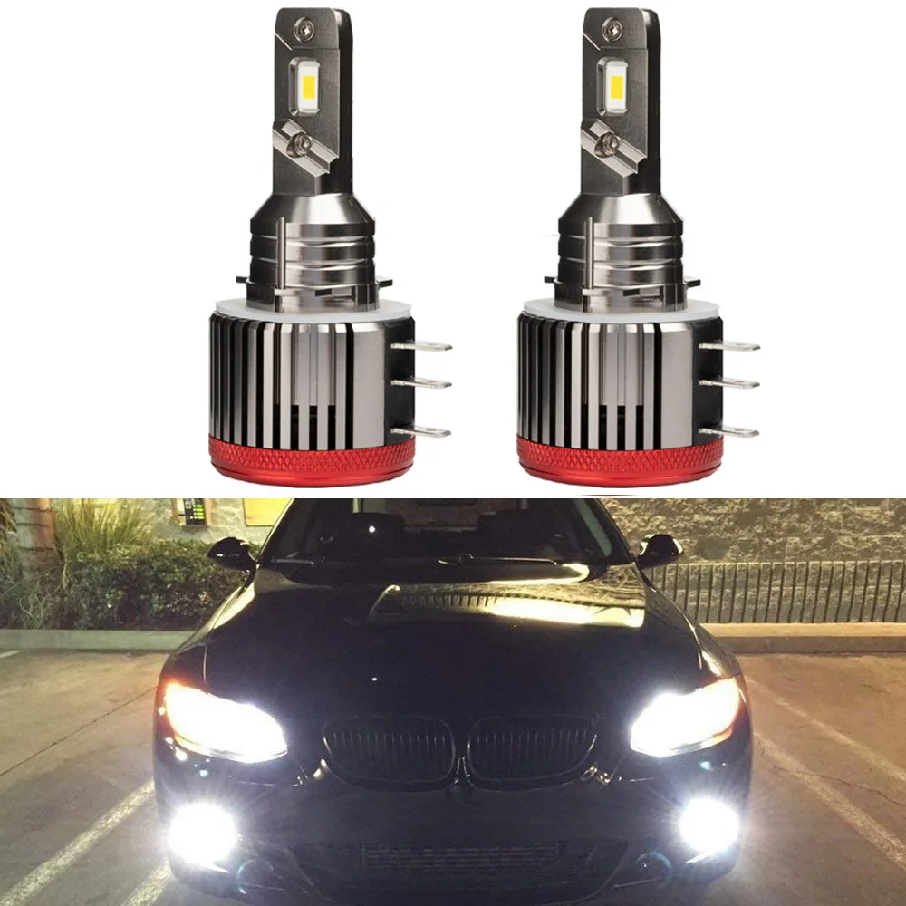 for Bulbs H15 LED Audi Mazda Mercedes VW for Hi Beam/Daytime Running Lights Cool White 72W 7600LM 6000K smile