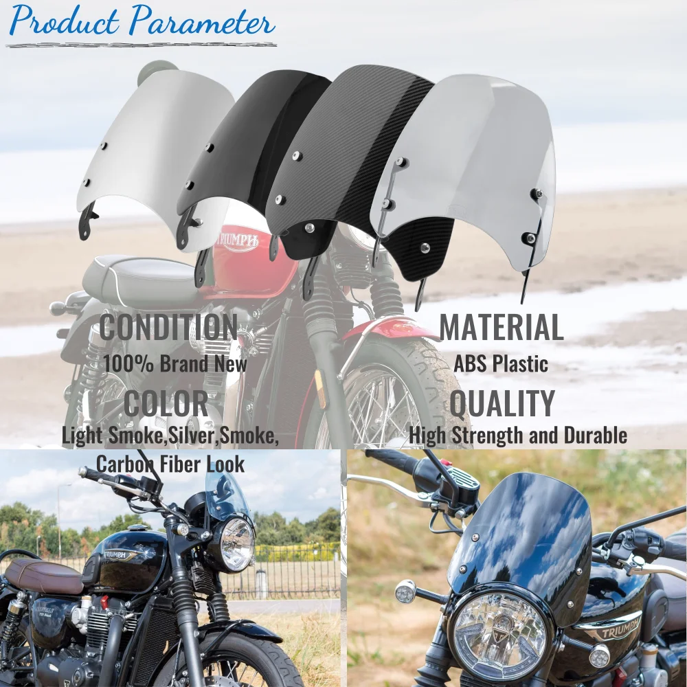 2017 2018 2019 T100 Headlight Fairing Windshield For Triumph Bonneville T120 T 120 2016-2022 Motorcycle Wind Screen Shield