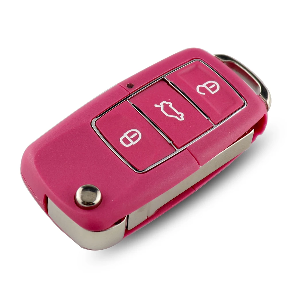 Multi-Color 3 Buttons YIQIXIN Flip Remote Car Key Shell For VW Jetta Golf Passat Beetle Polo Bora Sharan Skodat Case smile