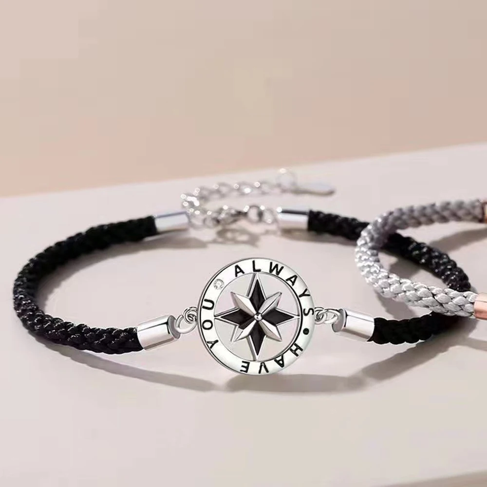 Pair Awn A Eight Star Couple Bracelets for Lovers Handmade Woven Charm Bracelet Matching Couple Stuff Boyfriend Gift smile