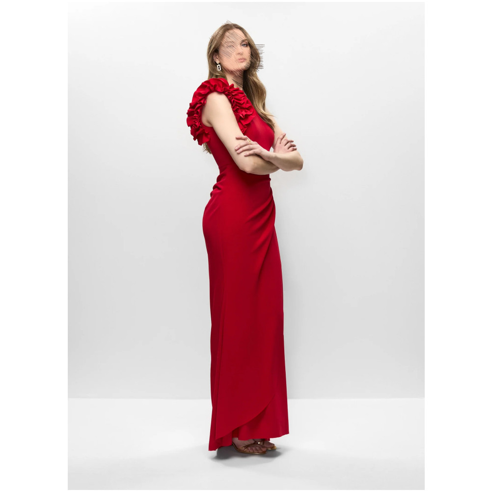Elegant Party Evening One Shoulder Sexy Red Long Dresses For Formal Ocns 2024 Sleeveless Mermaid Prom Tail Gown Vestidos 6660305
