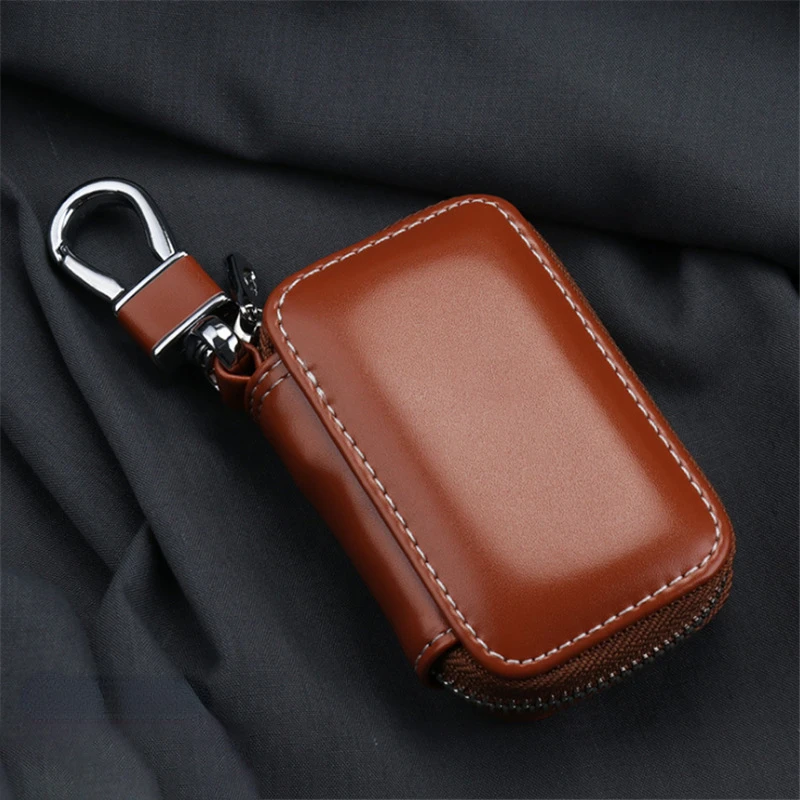Light Men's Leather Multi-Functional Key Bag Waist Hanging Key Bag Large Capacity Car Key Bag Type ddmysmile General Purse Wholesale Smile