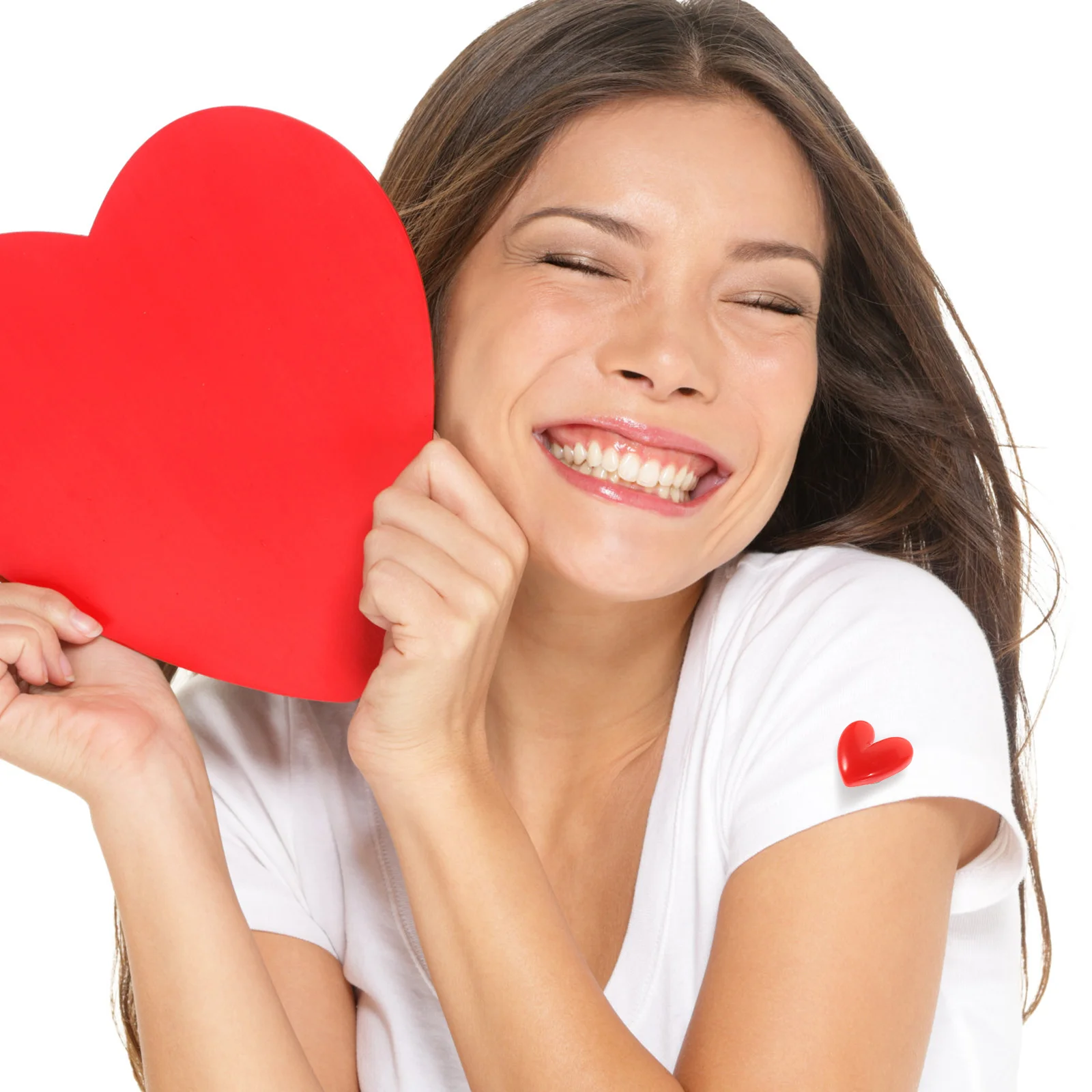 Red 12 ddmysmile Heart Pcs Brooch Pin Scarf Badge Decorative Resin Women Clothes Miss Cap Decorations Smile