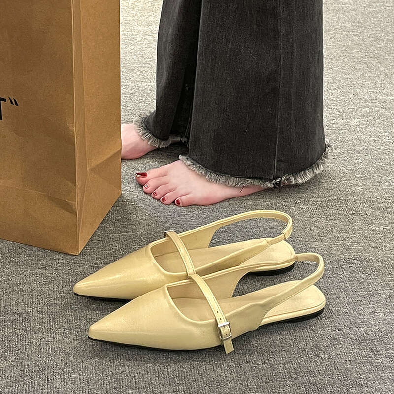 New Design Veet Moccasins Fashion Pointed Toe Loafers Ladies 2024 Spring Black Ballet Flat Shoes Women Sandals