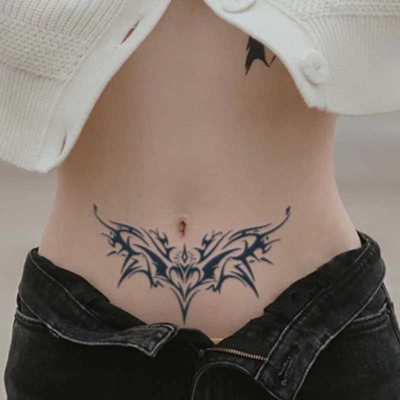 1 charming tattoo sticker waterproof for one to two weeks suitable for girls abdomen chest back waist no reflection tattoo blue W241109