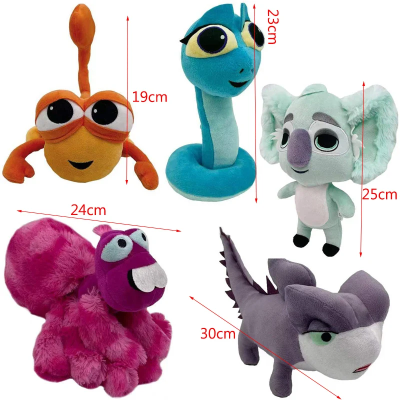 Back Set of 5pcs To The Outback Plush Toys Frank Maddie Voice Chaz Plushie Figure Koala Lizard Snake Stuffed Animal Fans Gifts smile