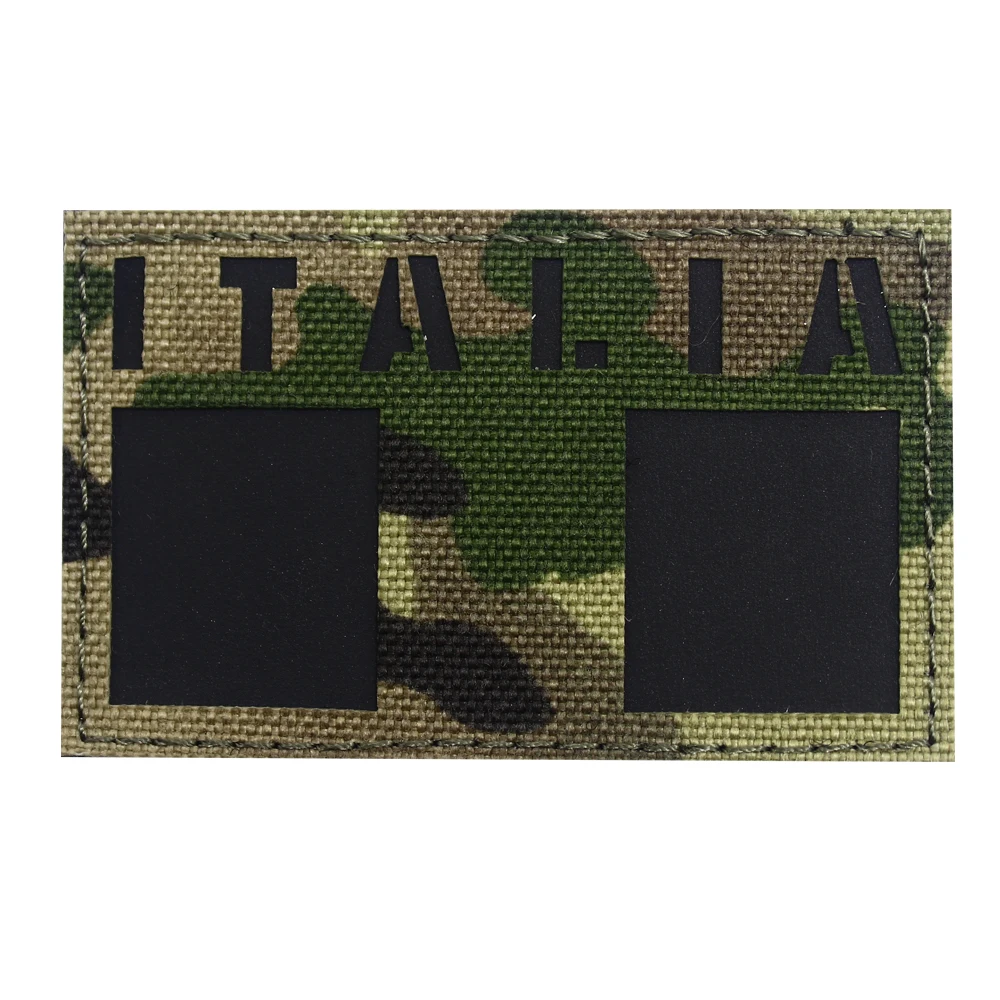 Italy Flag Embroidered Patch Tactical Emblem Appliques Italia Italian PVC Rubber Embroidery Badges