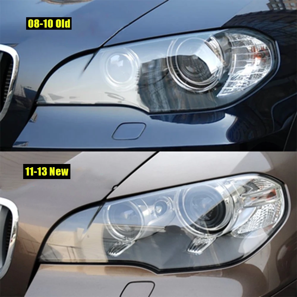 For BMW X5 E70 2008~2013 Front Headlight Shell Lamp Shade Transparent Headlamp Cover Plexiglass Replace Original Lens