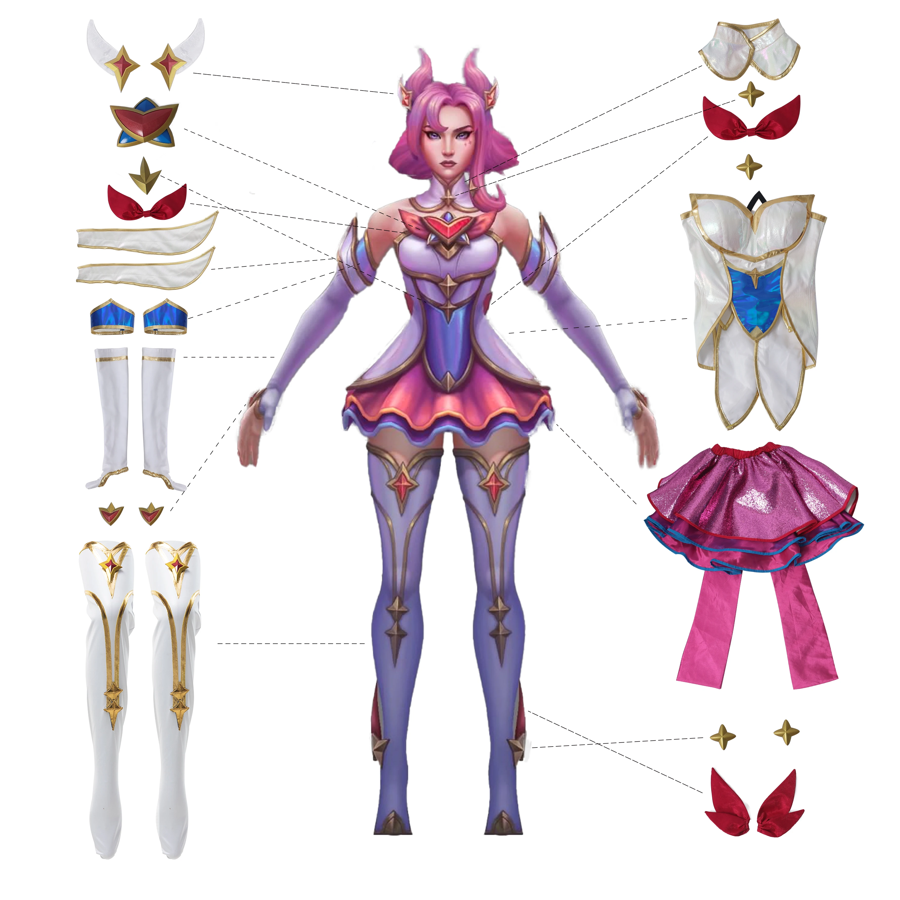 Guardian Star ROLECOS LOL Kaisa Cosplay Costume Game LOL Kaisa Cosplay Character Costume Outfit Fullsets for Women Halloween Cos smile