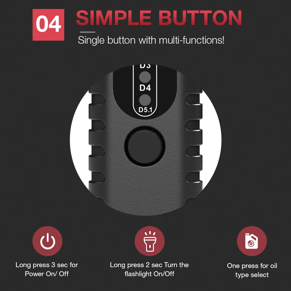 Kingbolen BF100 Brake Fluid Tester pen LED for DOT3/DOT4/DOT5.1 brake fluid tester BF 100 Accurate brake Oil Quality Check Pen B