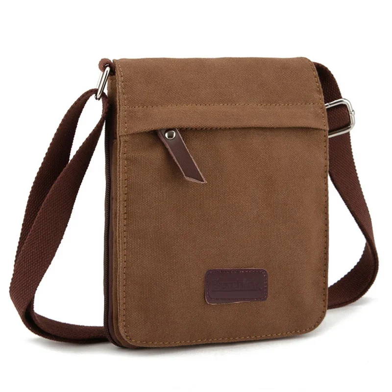 Bags Men Canvas New Messenger Bags Vintage Male Shoulder Crossbody Bags Man Coffee Green Black Small Bag Designer Handbags smile