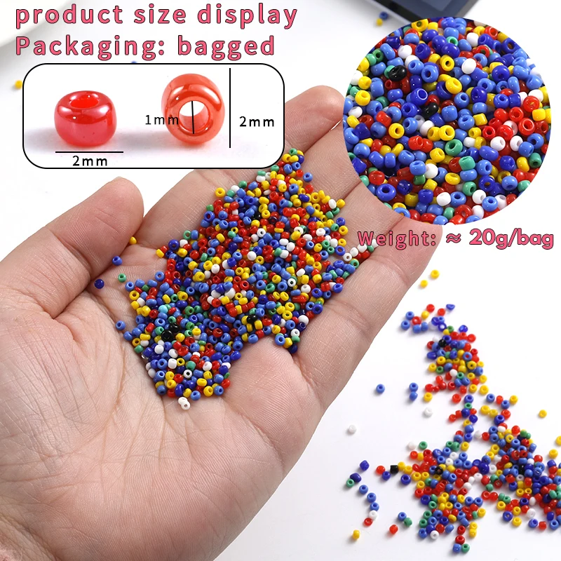 8/0 Mixed color Small Glass Round Seed Beads For Diy Bracelet Necklaces Craft Jewelry Making Supplies Pink White Set