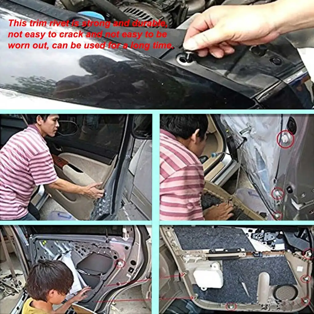 500PCS Mixed Auto Vehicle Fastener Bumper Clips Retainer Rivet Door Panel Fender Liner Universal Fit All Car