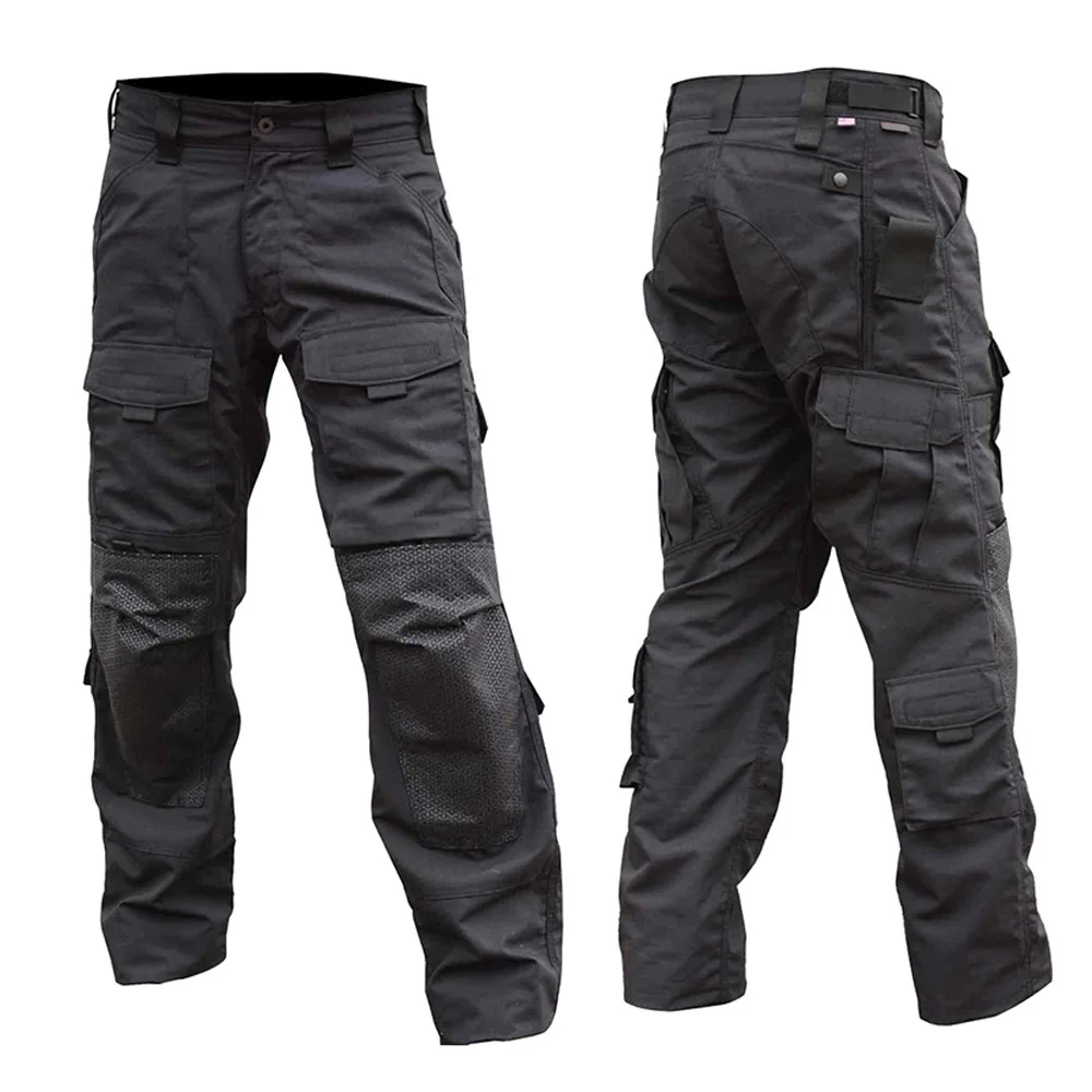Men's Outdoor Loose Multi Pocket Workwear Pants Tactical Durable Training Pants Military Combat Wear-Resistant Hiking Trousers