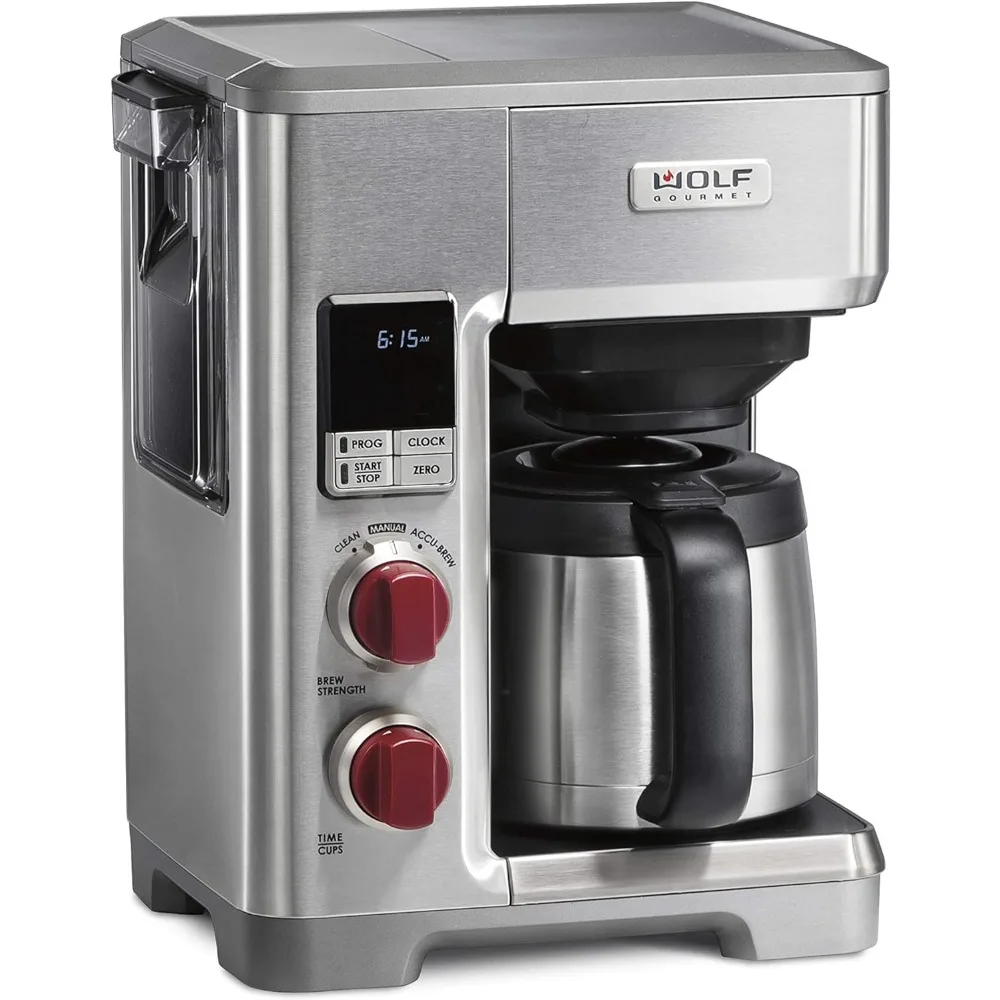 WOLF GOURMET Programmable Coffee Maker System with 10 Cup Thermal Carafe, Built-In Grounds Scale