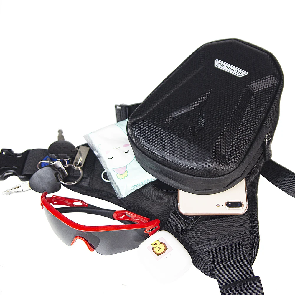RZAHUAHU Motorcycle Saddlebag EVA Hard Shell Bag Motorcycle Waist Bags Waterproof Luggage for Travel Cycling Phone Purse Bag