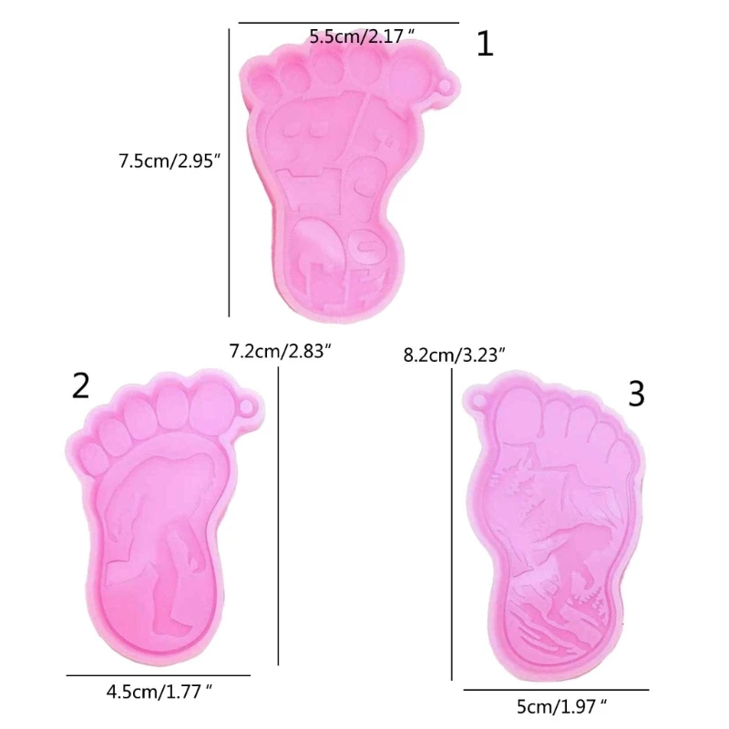 Small Foot Ornament Resin Casting Silicone Mold Woman Keychain Decorative Pendant Jewelry Mold for DIY Crafts