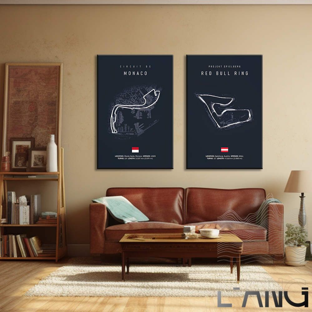 Monaco Track Formula F1 Circuit Canvas Painting Wall Art Nordic Poster Aesthetic Motorsport Race Picture for Home Decoration