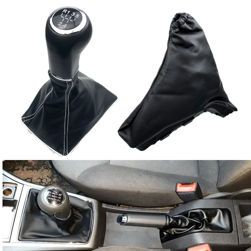 ASTRA For Opel VAUXHALL H Leather Gear Shift Knob Shifter Gaiter Boot Collar Handbrake Parking Hand Brake Boot Cover Case smile