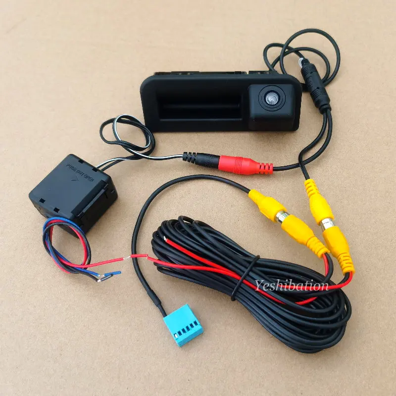 Camera View Car Rear Trunk Handle Camera For Skoda Rapid FL 2016~2021 ddmysmile Back Up Reverse Camera RCA & Original Screen Compatible Smile &