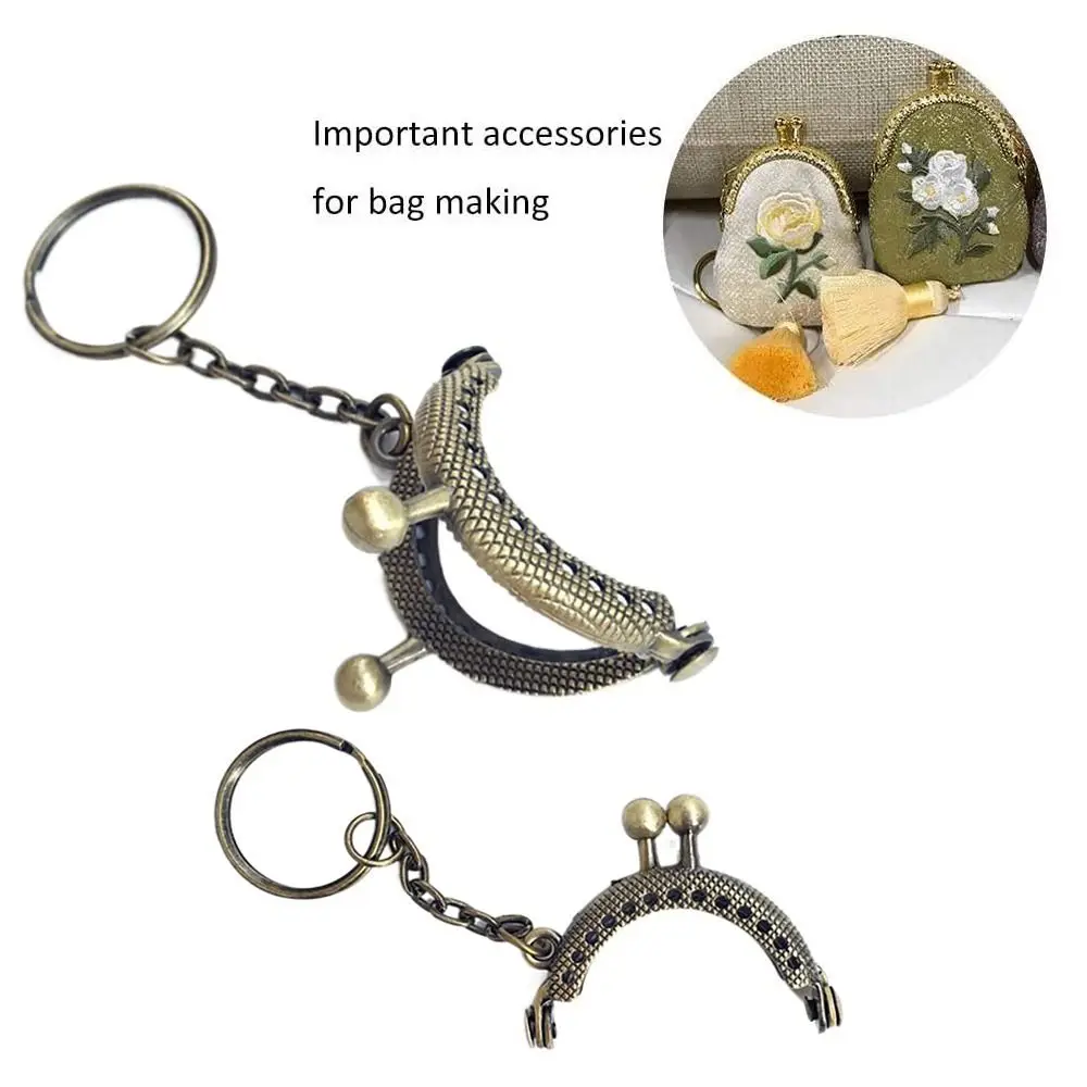 4cm Purse Vintage Mini Clasp Frame Bag Kiss Clasp Lock Metal Purse Frame for DIY Craft Purse Bag Making smile