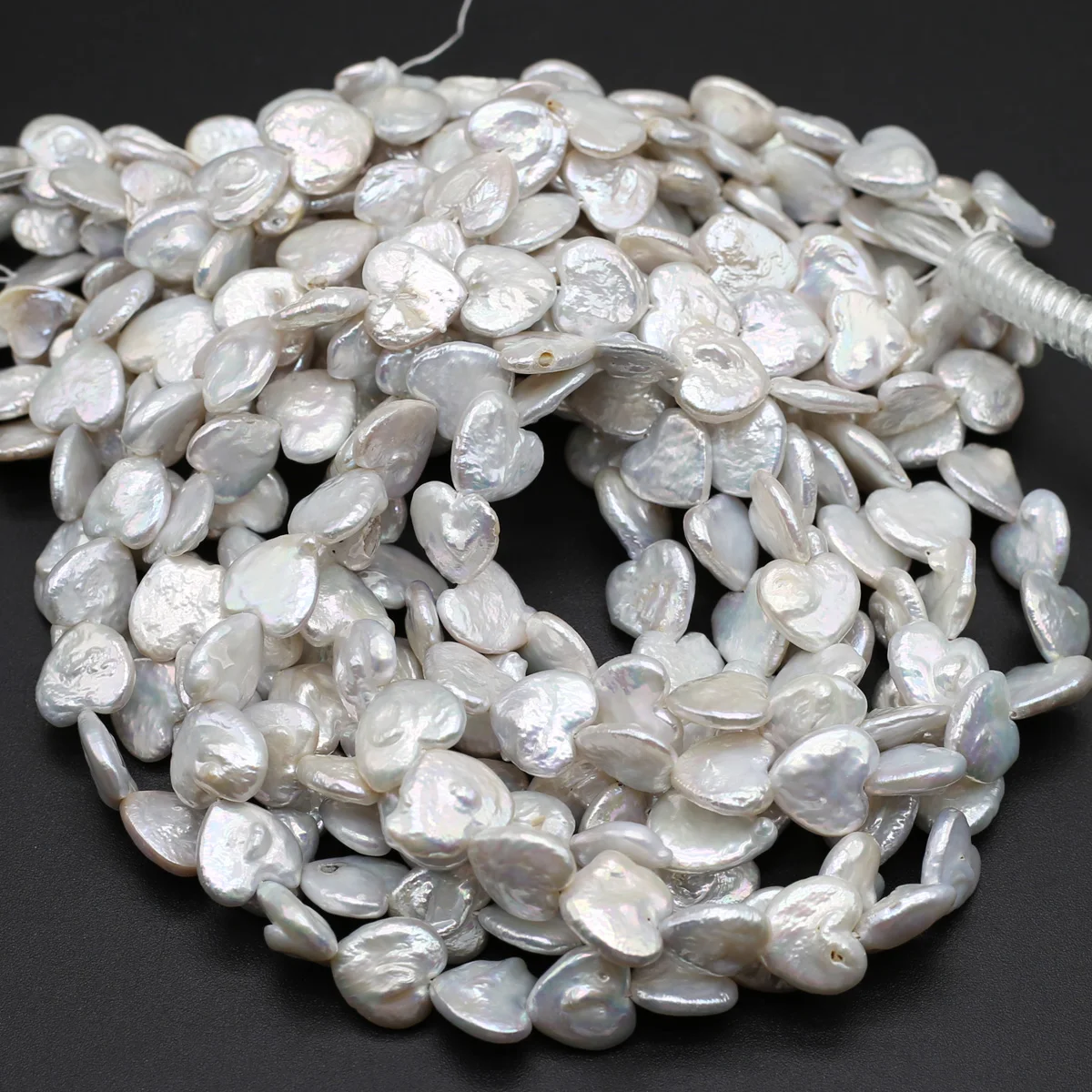 Heart Natural White ddmysmile Shaped Freshwater Baroque Pearl 12X12mm Loose Spaced Beaded Jewelry Making Necklace Earrings High Quality Smile