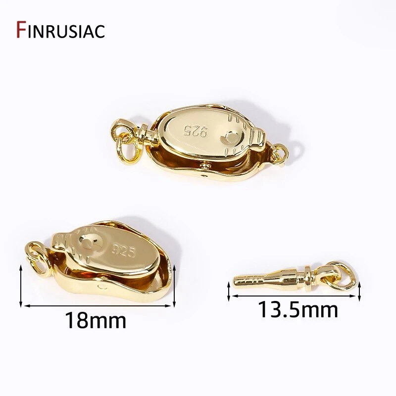 DIY Jewelry Accessories 14K Gold Plated Ingot Clasps Pearl Necklace Connector Multi Necklace Bayonet Clasps for Jewelry Making