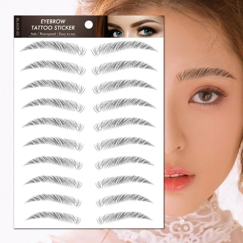 Eyebrows Like 4D Hair Stickers Makeup Waterproof Eyebrow Tattoo Sticker Long Lasting Natural Fake ddmysmile Eyebrow Stickers Cosmetics Smile