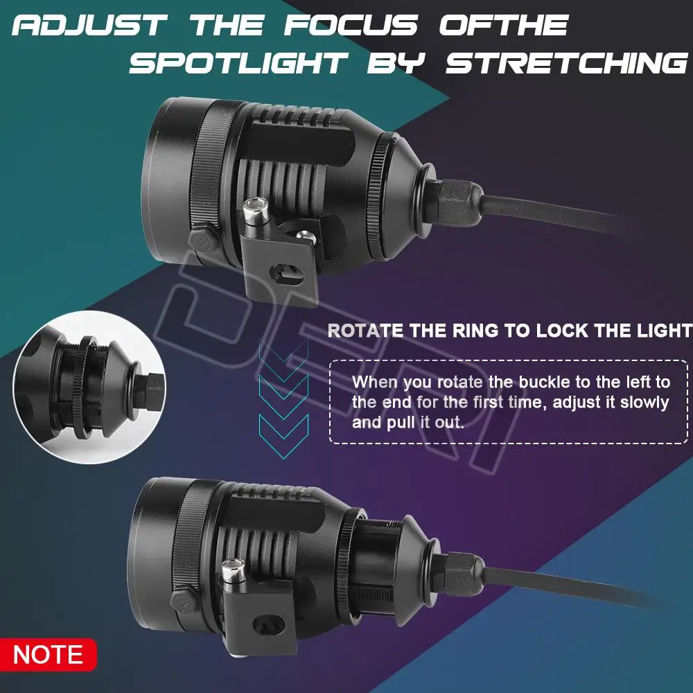30W LED Spot Beam Head Light 12V 24V 36V 48V Work External Lamp Adjustment Laser Barrel Headlight For ATV Offroad Truck Tractor