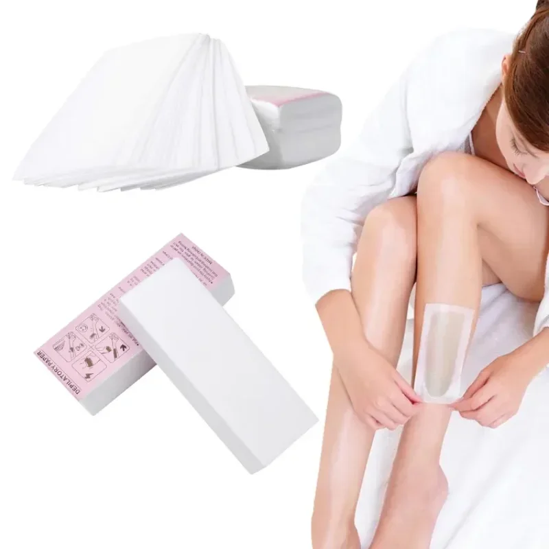100 Pcs Facial Leg Professional Eyebrow Underarm Hair Removal Epilating new 2025 Wax Strip Paper Non-woven Waxing Strips Body Wax Strips