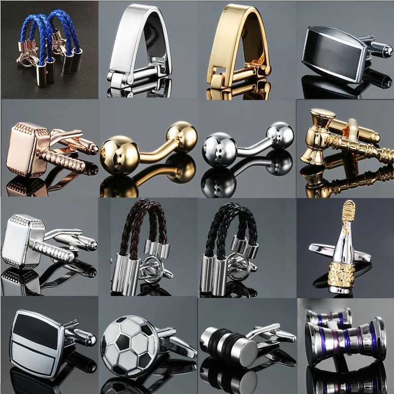 Factory direct sales wholesale French shirt cuffs cufflinks mens fashion brand double leather W241109