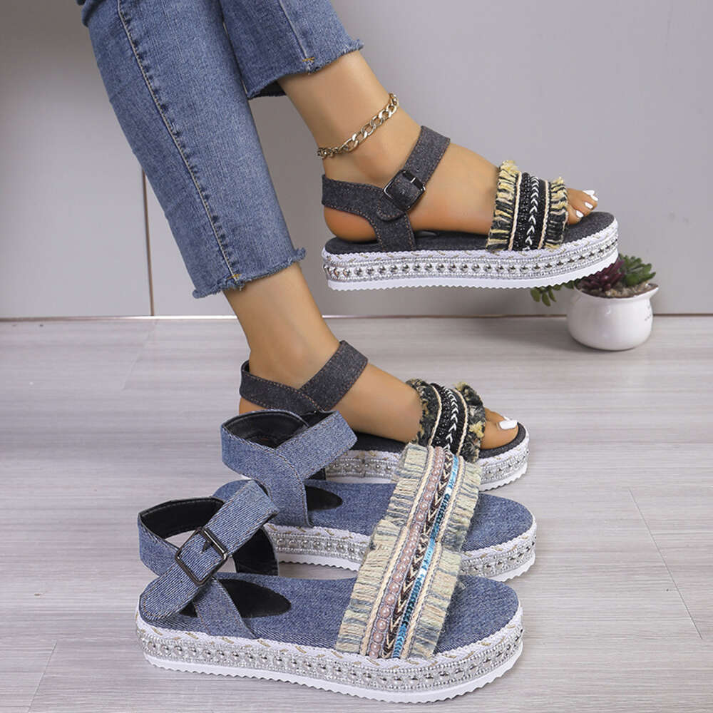 Slippers Thick Sole Sandals 43 Large Indoor and Outdoor Beach Shoes Women's