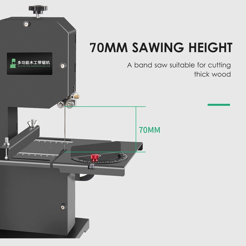 Multifunctional Band Saw Machine 1750RPM Benchtop Band Saw Table-Saw Electric Desktop Saws Small Household DIY Cutting Tool