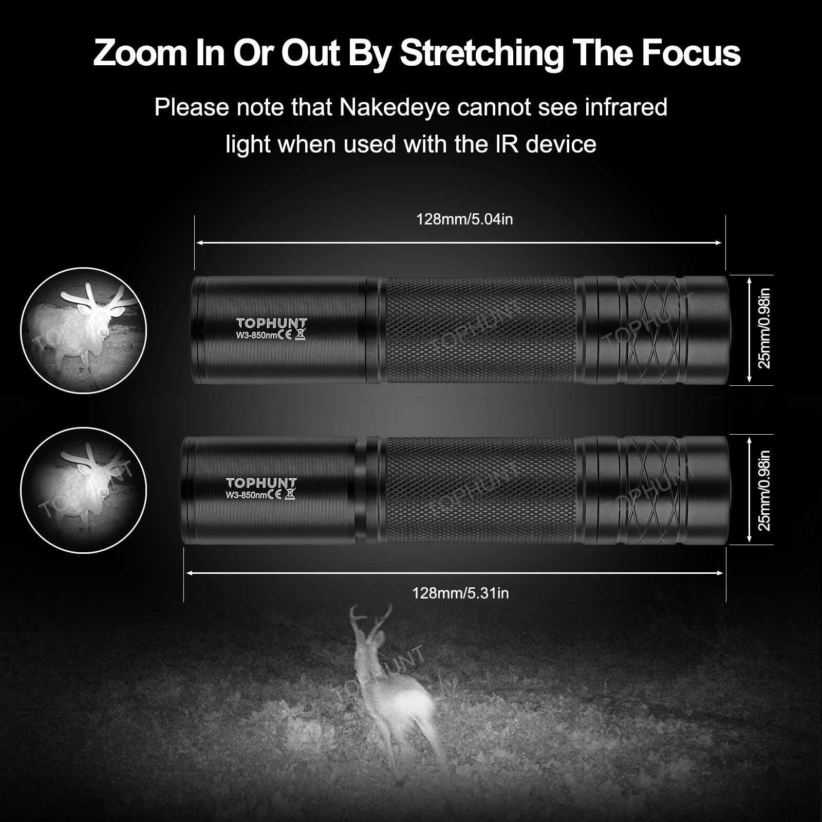 New Arrival TOPHUNT W3 tra long distance zo Vcsel 850nm IR Illuminator Flash 940nm Torch 400m Z241109