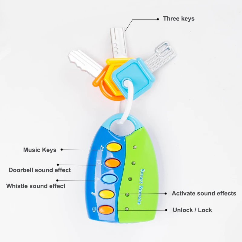 Baby Toy Musical Car Key Vocal new Smart Remote Car Key Baby Music 2025 Toys Children Pretend Play Educational Toys for Kids Girls Boys