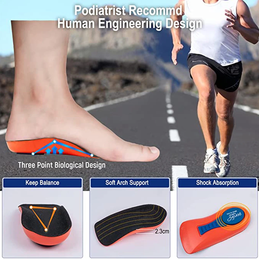 Sport Orthopedic Insoles for Plantar Fasciitis Orthotics Flat Feet Arch Support Insoles Heel Spur Treatment Pain Relief Shoe Pad smile
