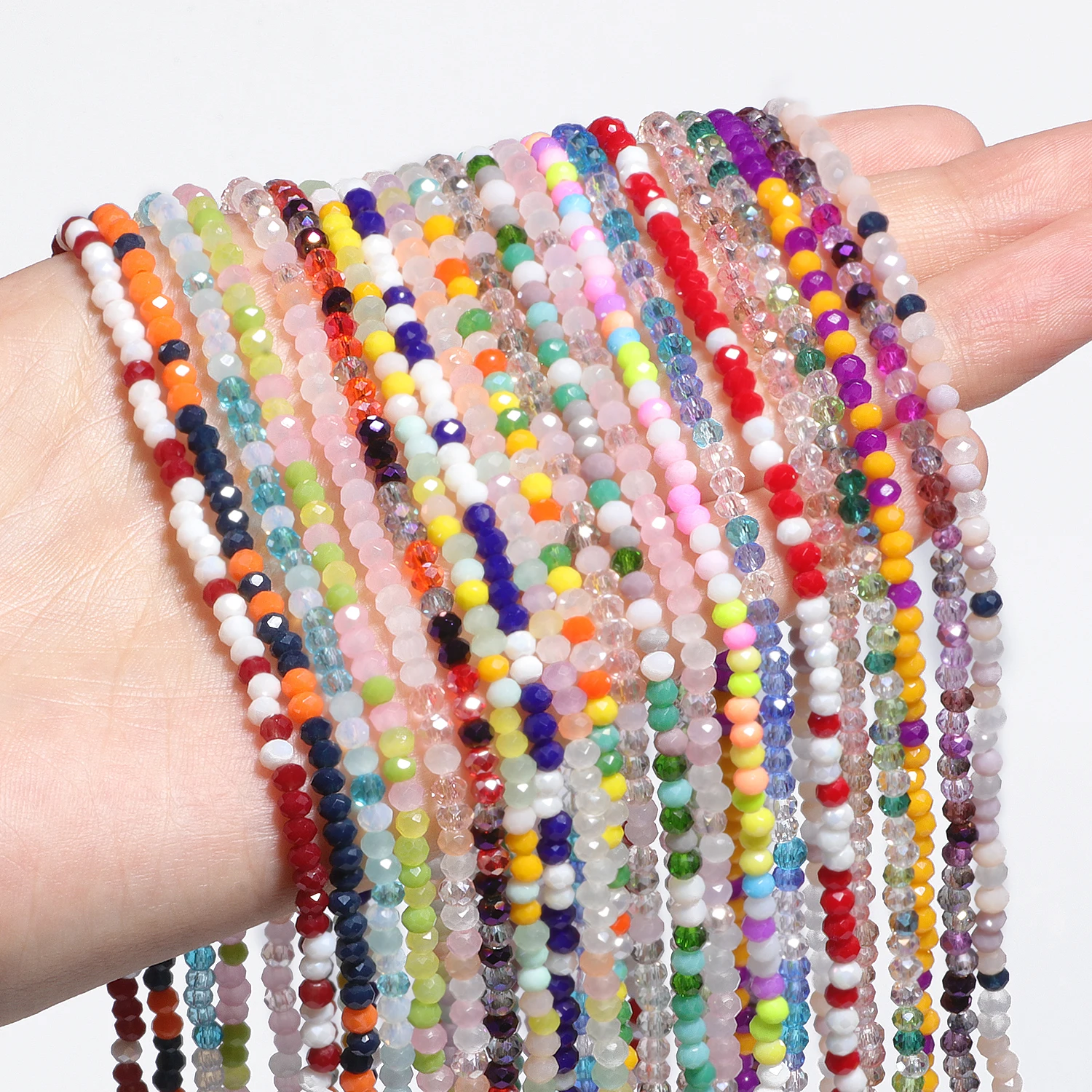 3mm Austria Faceted AB Colorful Mixed Crystal Bead Rondelle Tiny Waist Beads Charms Jewelry DIY Make Supply Accessory Wholesale