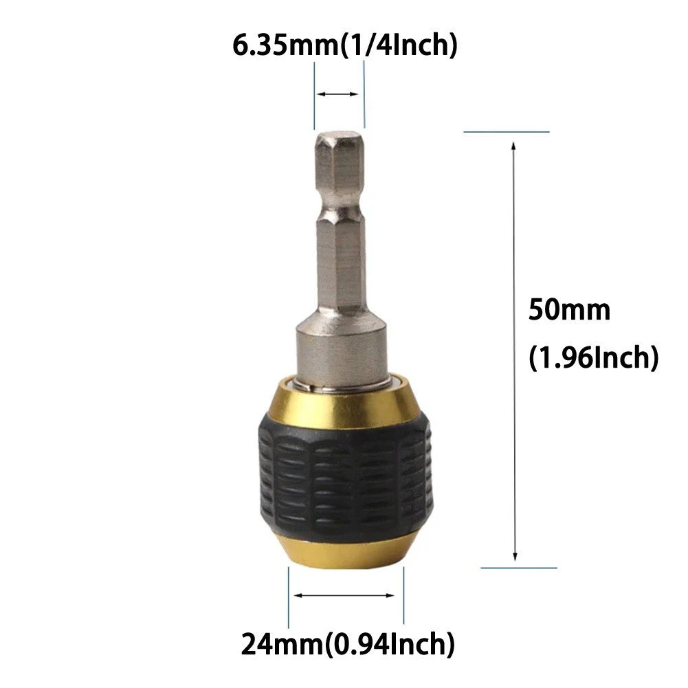 1/4In Hex Handle Connecting Rod 50mm Metal Shank Quick Coupling Drill Bit Quick Change Electric Drill Adapter Converters Tools
