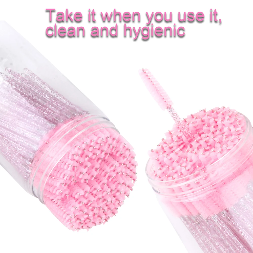 Brush Eyelash 100Pcs Crystal Disposable Eye Makeup Brushes Applicators Eyebrow Spoolie Cosmetics Mascara Wands Lash Extension smile