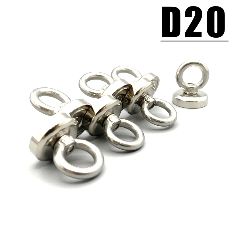 Saage Magnets 1/2/3/5Pcs Hook D20 NdFeB Magnetic Material MAGNET D20mm Strong Super Wall Hanger Steel Imanes smile