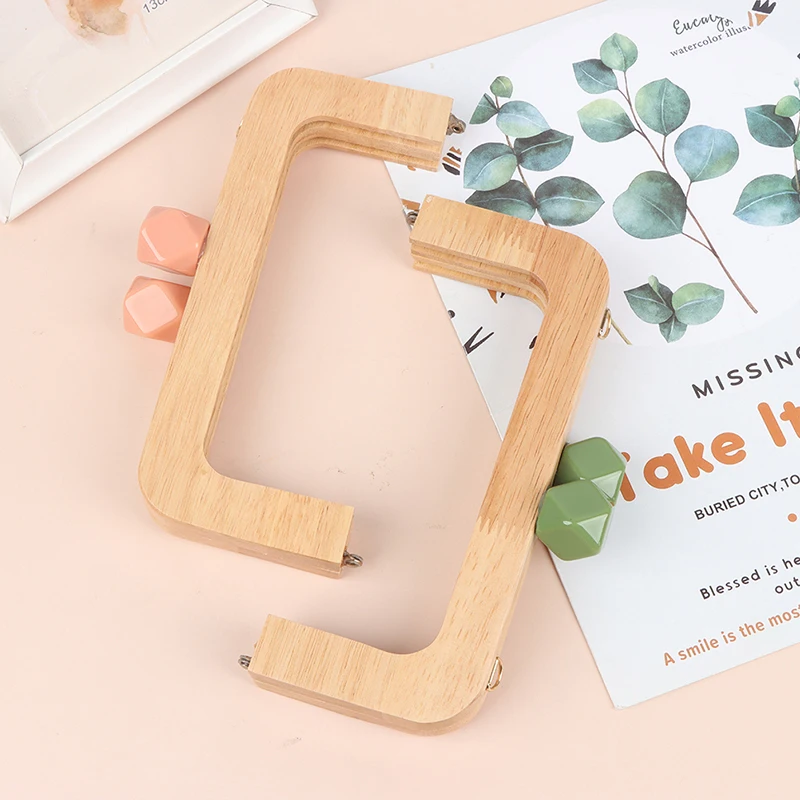 20Cm Nature With Candy new Resin Big Ball 2025 Clasp Solid Wooden Purse Frame Screws Inside Wood Bag Handle Frame Purse Accessories