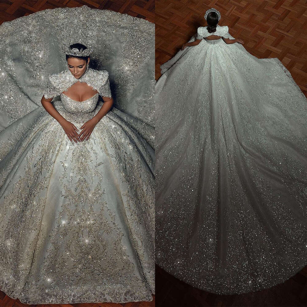 Pearls Ball Urious Gowns Lace Rhies Beaded Wedding Dress Custom Made Sleeveless Embroidery Vestido De Novia