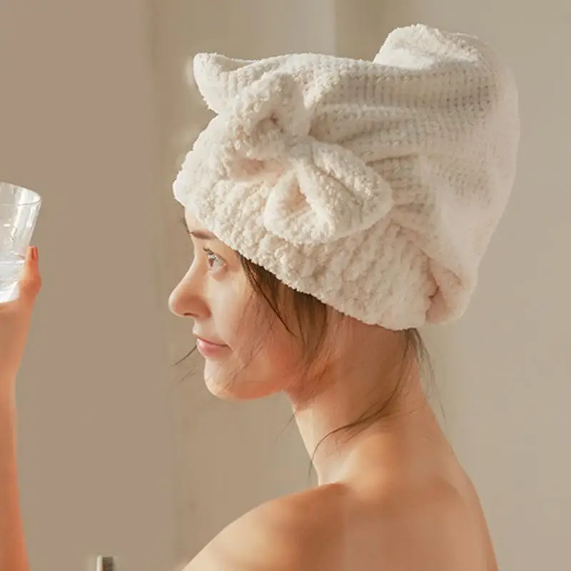 Snel Zacht Haar Handdoek Drogen Haar Handdoek Wrap Met Strik-Knoop Haar Accessoires Handdoek Hoed Voor Krullend Haar Vrouwen Anti Kroezen Voor Vrouwen