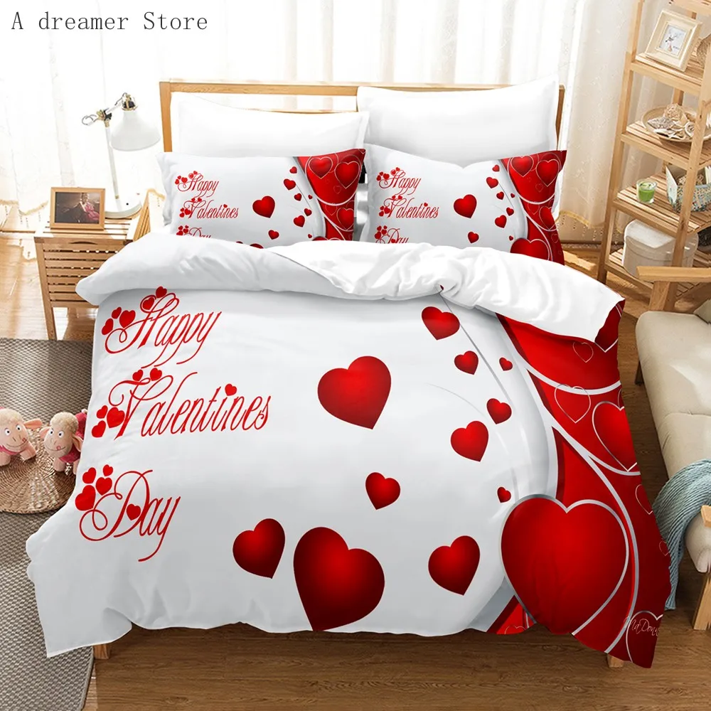 Cover Rose Floral Duvet Microfiber Romantic Theme Blossom Flowers Print Bedding Set Valentine's Day Gift Couple ddmysmile Comforter Cover Smile